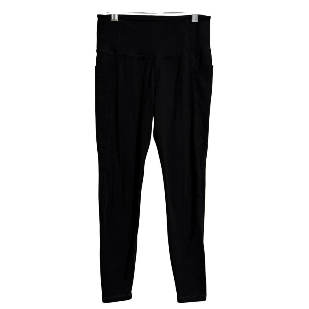 Danskin Womens Black High Waisted Active‎ Leggings with Pockets Style Size S